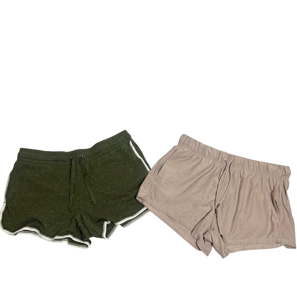 Athletic Works Lot of 2 Gym Sweat Shorts Green Gray Women's Size Large 12-14 - Picture 8 of 9